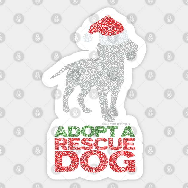 Christmas Adopt A Shelter or Rescue Dog Circle Design Sticker by pbdotman